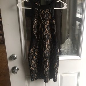 Short Tan Black Dress